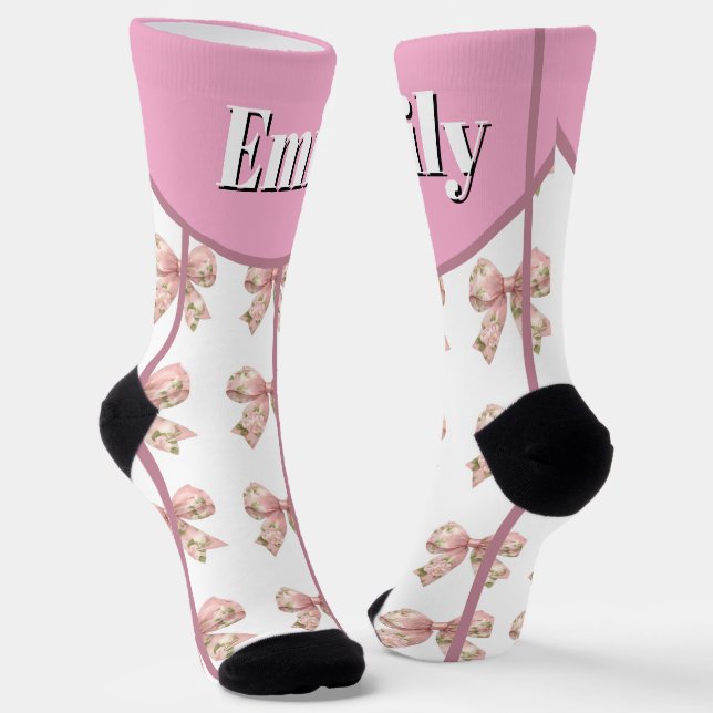 custom & personalized  name notebook with bow socks (Angled)