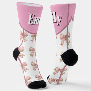 custom & personalized  name notebook with bow socks