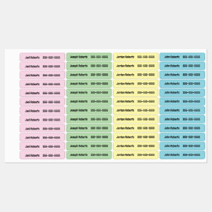 Custom Personalized Name Number Clothing Kids' Labels