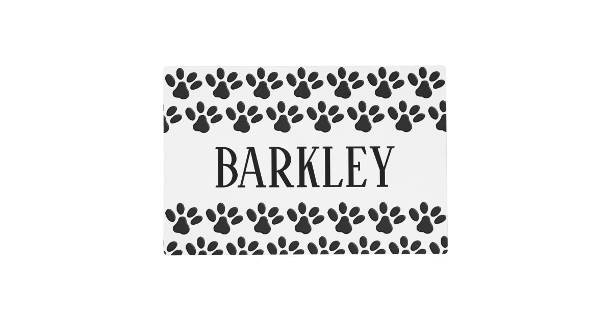 Custom Personalized Name Pawprint Stylish Dog Placemat Zazzle