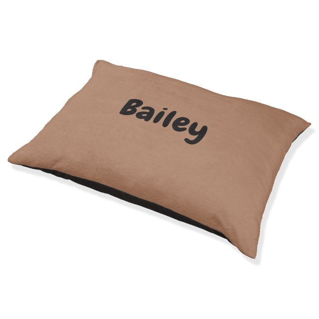 Custom Personalized Name Photo Art Chestnut Brown Pet Bed (Angled)