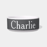 Custom Personalized Name Photo Art DK Grey Pet Bowl<br><div class="desc">Personalize Simplistic Art,  add name or photo. Looks good on anything. ⭐PERSONALIZE this template with your artwork. ⭐EDIT it further to make more changes. ⭐TRANSFER this design to any product. Visit all my stores at bit.ly/SandyspiderStores (cut and paste).</div>