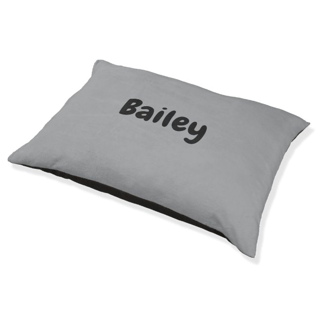 Custom Personalized Name Photo Art Grey Pet Bed (Angled)
