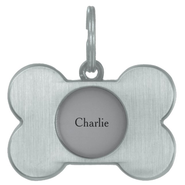 Custom Personalized Name Photo Art Grey Pet ID Tag (Front)