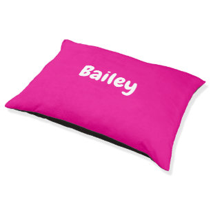 Custom Personalized Name Photo Art Hot Pink Pet Bed