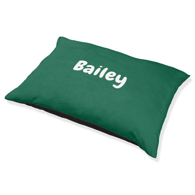 Custom Personalized Name Photo Art Hunter Green Pet Bed (Angled)