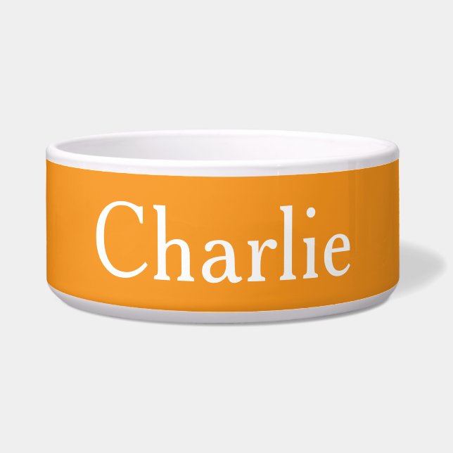 Custom Personalized Name Photo Art Light Orange Bowl (Front)