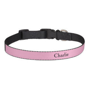 Custom Personalized Name Photo Art Light Pink Med Pet Collar