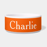 Custom Personalized Name Photo Art Orange Pet Bowl<br><div class="desc">Personalize Simplistic Art,  add name or photo. Looks good on anything. ⭐PERSONALIZE this template with your artwork. ⭐EDIT it further to make more changes. ⭐TRANSFER this design to any product. Visit all my stores at bit.ly/SandyspiderStores (cut and paste).</div>