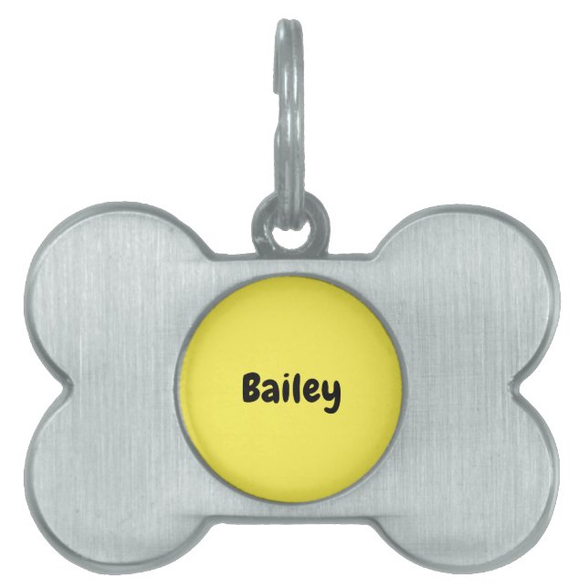 Custom Personalized Name Photo Artwork Dog Bone Pet ID Tag (Front)
