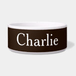Custom Personalized Name Photo Dark Brown Pet Bowl<br><div class="desc">Personalize Simplistic Art,  add name or photo. Looks good on anything. ⭐PERSONALIZE this template with your artwork. ⭐EDIT it further to make more changes. ⭐TRANSFER this design to any product. Visit all my stores at bit.ly/SandyspiderStores (cut and paste).</div>