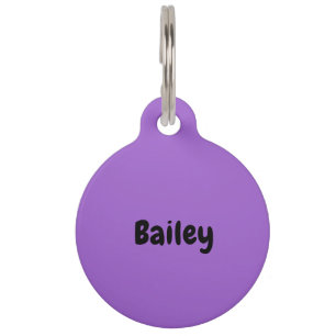 Custom Personalized Name Photo Purple Pet ID Tag
