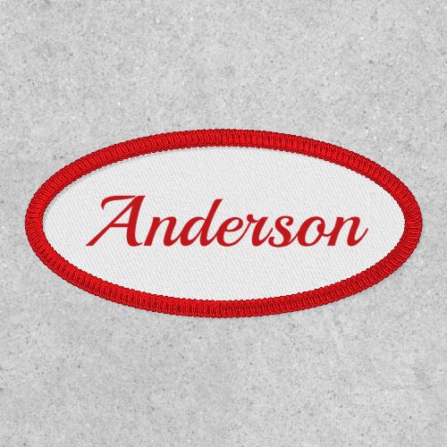 Custom Personalized Name Red Oval Patch