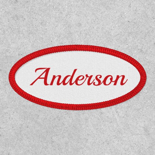 Custom Iron On Patches 17 Custom Personalized Name Red Oval Patch