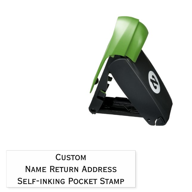 Custom Personalized Name Return Address SelfInking Pocket Stamp (Open with Design)