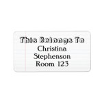 Custom Personalized Name School Labels