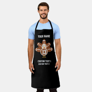 Custom Personalized Name Thanksgiving Turkey Bowl Apron