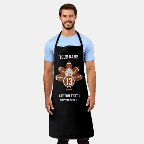 Custom Personalized Name Thanksgiving Turkey Bowl Apron