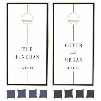 Custom Personalized Name White Wedding Cornhole Set