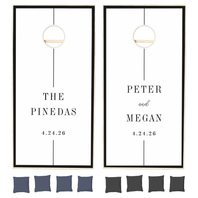 Custom Personalized Name White Wedding Cornhole Set (Set)