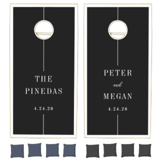 Custom Personalized Name White Wedding Cornhole Set