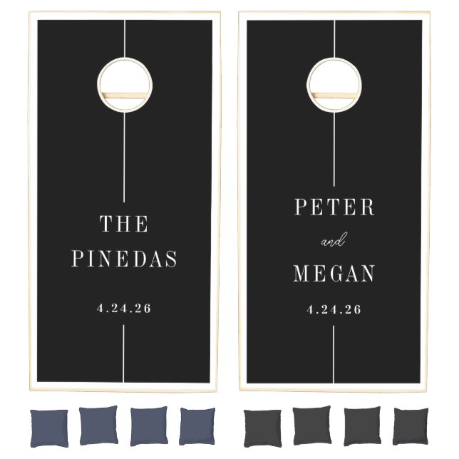 Custom Personalized Name White Wedding Cornhole Set (Set)