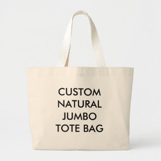 Custom Personalized Natural Jumbo Tote Bag