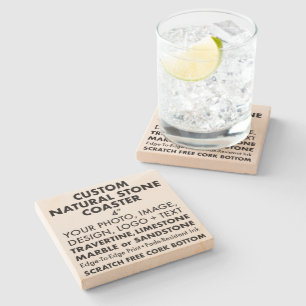 Custom Personalized Natural Sandstone Coaster 4"