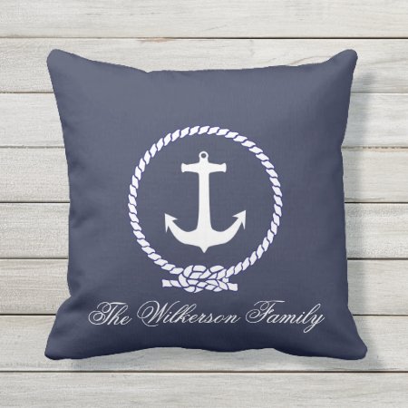 Custom Personalized Nautical Outdoor Pillow