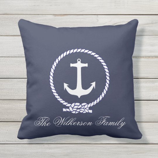 Custom Personalized Nautical Outdoor Pillow