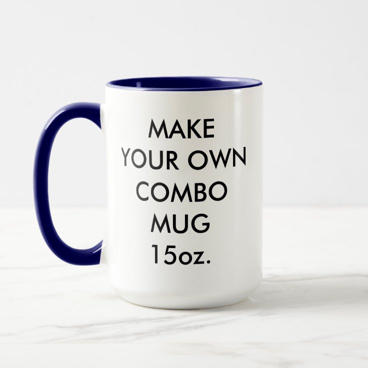 Custom Personalized Navy Blue Combination Mug 15oz | Zazzle