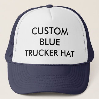 Custom Personalized NAVY BLUE & WHITE TRUCKER HAT