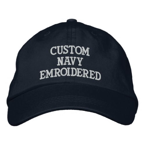 Custom Personalized Navy Embroidered Baseball Cap