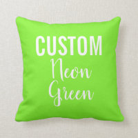 Custom Personalized NEON GREEN Throw Pillow
