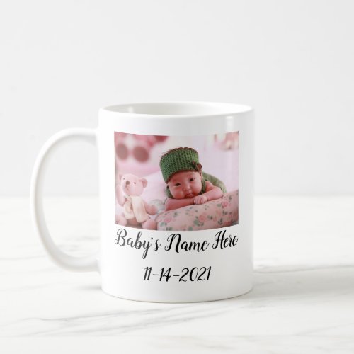 Custom Personalized New Baby Photo Coffee Mug