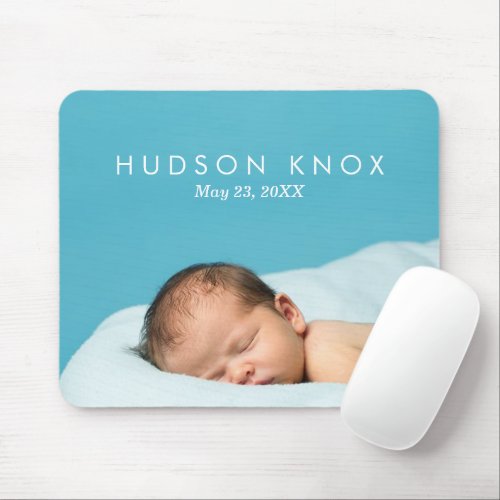 Custom Personalized Newborn Baby Photo Gift Mouse Pad