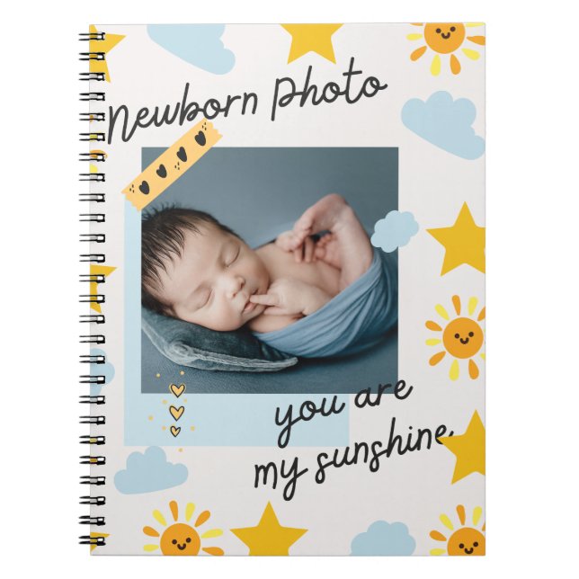 Custom personalized newborn nursery notebook (Front)