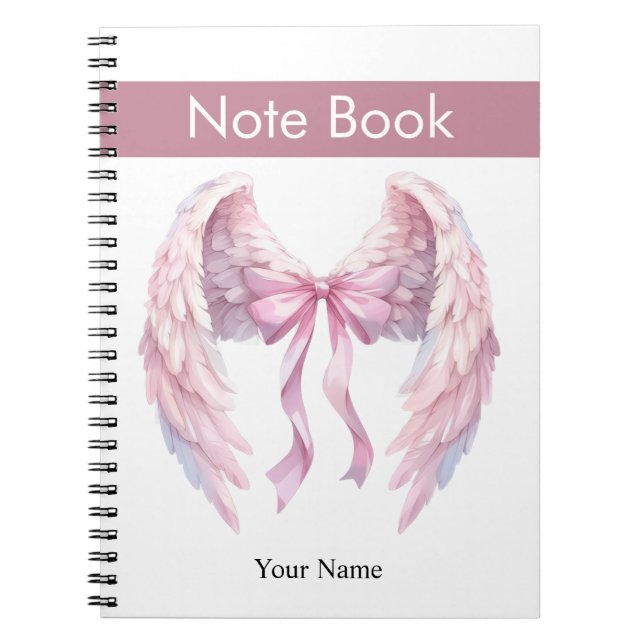 custom & personalized notebook with bow  (Front)