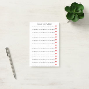 Custom Personalized Notes with Red hearts