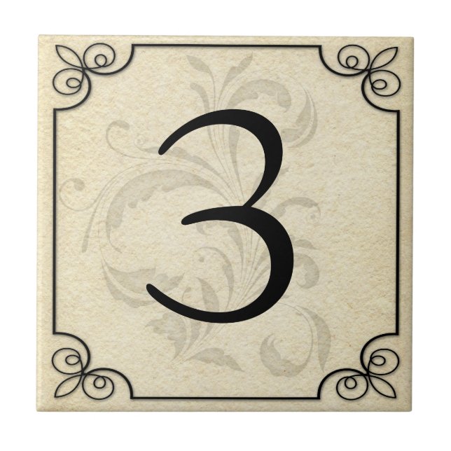 Custom Personalized Number/Letter Ceramic Ceramic Tile (Front)
