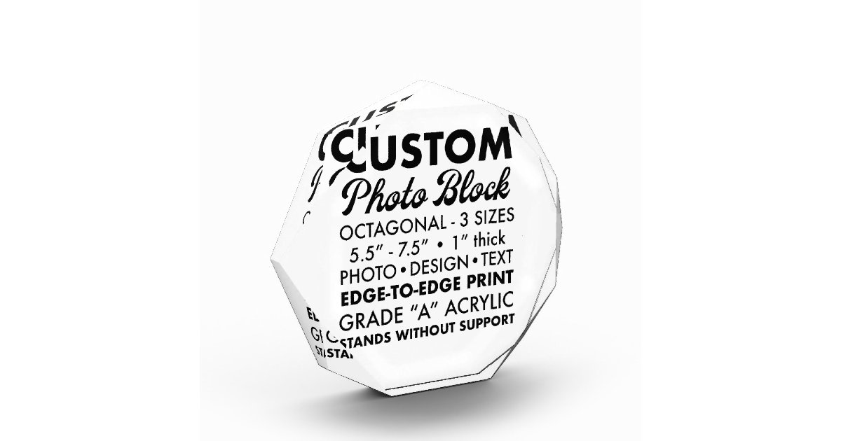 Photo Block Paperweight Custom Personalized Octagonal Photo Paperweight Block | Zazzle
