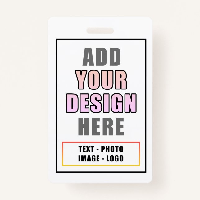 Custom Personalized Office Event Identity Badge (Front)