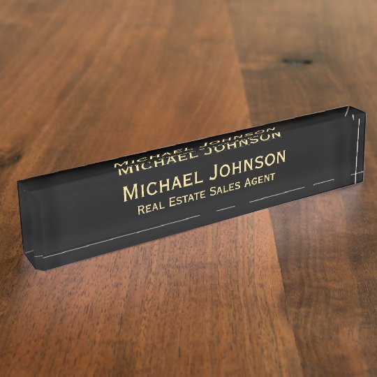 thumbnail image 2 of Personalised Gold Desk Name Plate – Custom Acrylic Office Sign By Gift Ninja 2 of 5