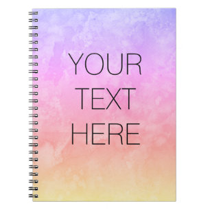 Custom Personalized Ombre Watercolor Sunset Diary Notebook