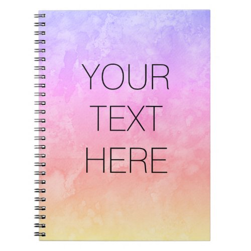 Custom Personalized Ombre Watercolor Sunset Diary  Notebook