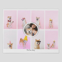 Custom Personalized One of a Kind 9 Photo Collage Faux Canvas Print