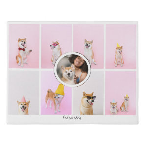 Custom Personalized One of a Kind 9 Photo Collage Faux Canvas Print