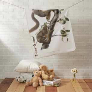Custom Personalized Orange bellied Squirrel Baby Blanket