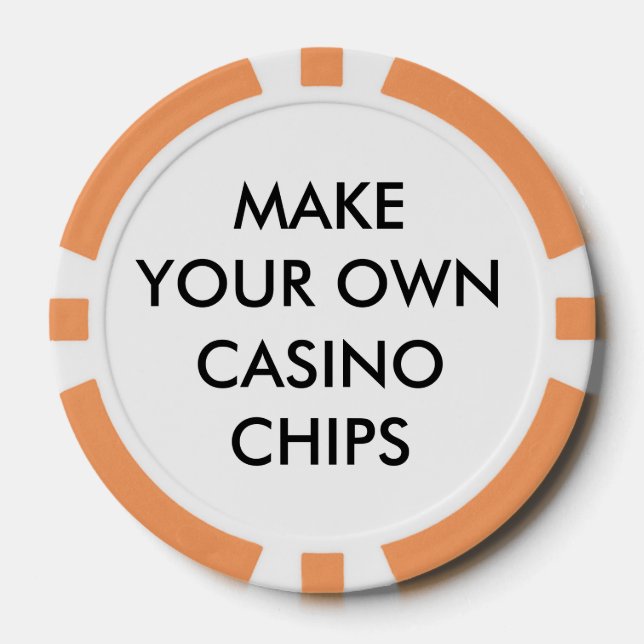 Custom Personalized ORANGE POKER CASINO CHIPS (Front)