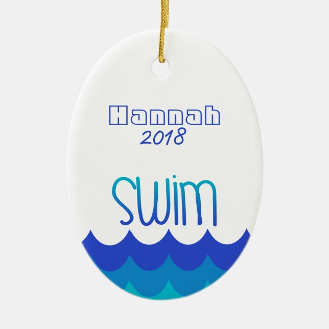 Custom Personalized Ornament For the Swimmer (Front)